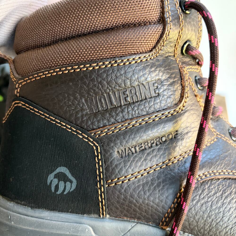 Wolverine Piper Waterproof Leather‎ Steel Toe Women's 8.5 Work Boots Brown Pink - Picture 9 of 9